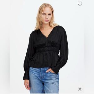 Long-Sleeve Peplum Top in Satin by Madewell
New with tags